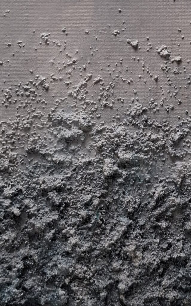 Close-up of textured acrylic painting in warm neutral tones for luxury interior design